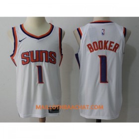 Maillot NBA Phoenix Suns Devin Booker 1 Nike 2017-18 Blanc Swingman - Homme